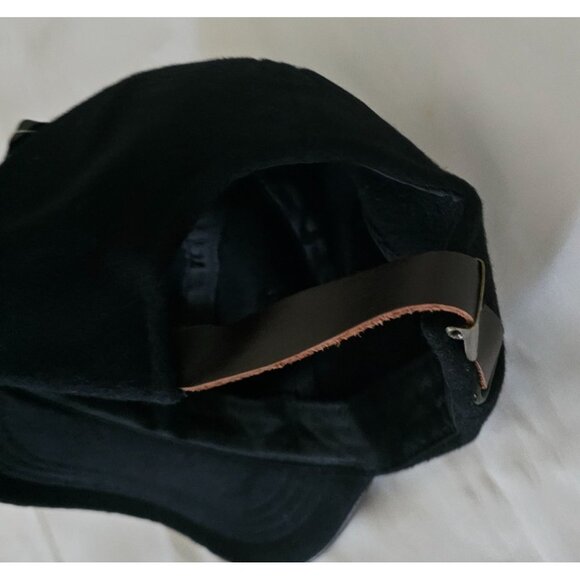 City Hunter Men's Black/Brown Leather Visor Baseball Cap One Size - Picture 5 of 9